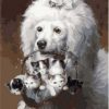 Poodle Dog With Cats Basket Paint by numbers