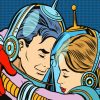 Pop Art Astronaut Couple paint by numbers