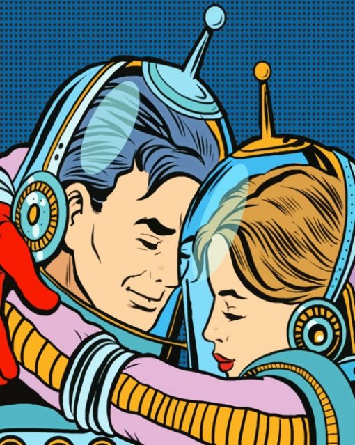 Pop Art Astronaut Couple paint by numbers
