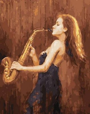 Saxophone Woman Paint by numbers