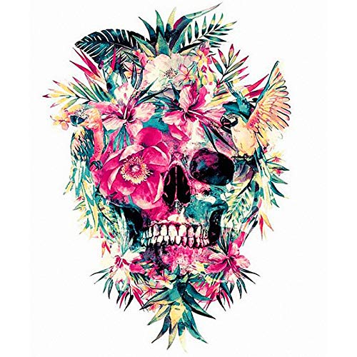 Skull With Flowers Paint by numbers