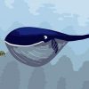 Blue Whale And Little Turtle Paint by numbers