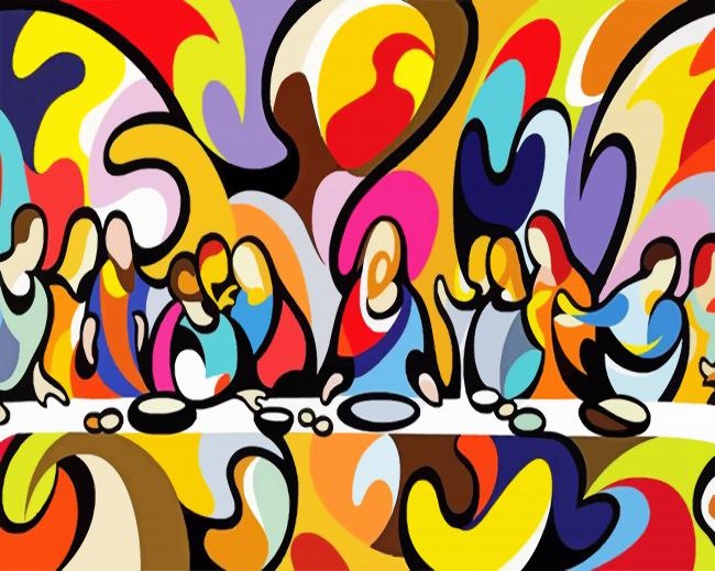Abstract Last Supper Paint by numbers
