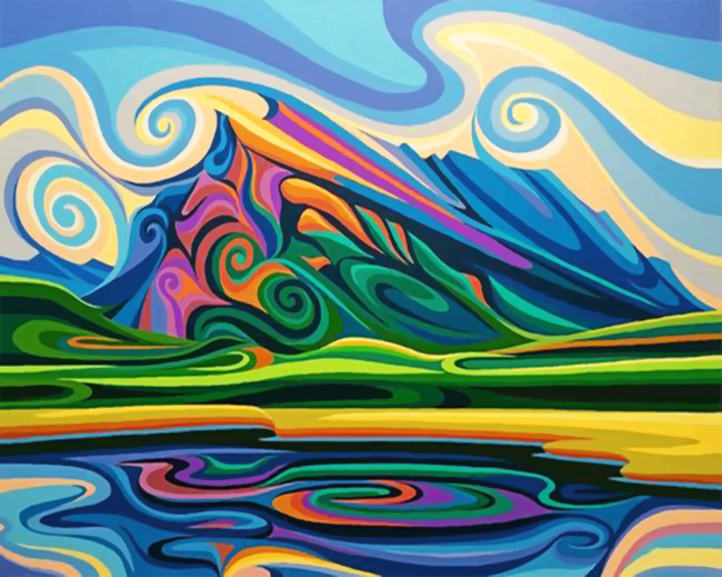Abstract Mountains Paint by numbers