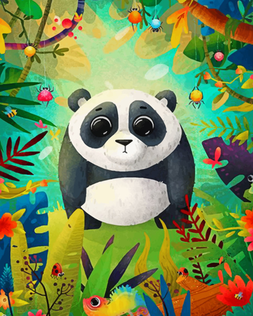 Adorable Panda Paint by numbers
