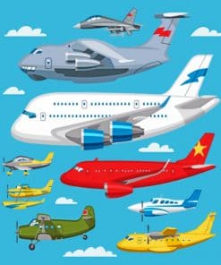 Aeroplanes paint by numbers