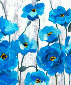 Aesthetic Blue Poppies Paint by numbers