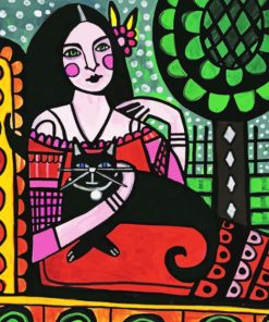 Aesthetic Folk Art Woman Paint by numbers