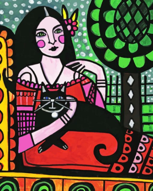 Aesthetic Folk Art Woman Paint by numbers