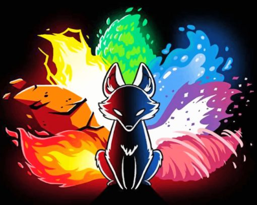 colorful fox paint by numbers