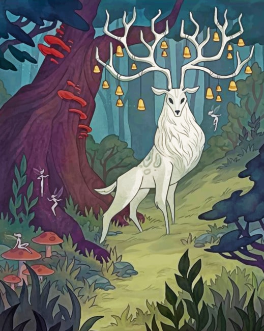 Aesthetic White Stag paint by number