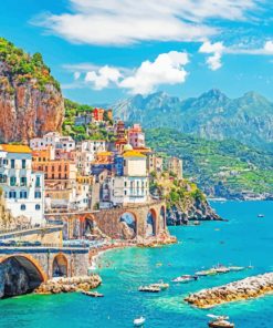 Amalfi Coast Landscape paint by numbers