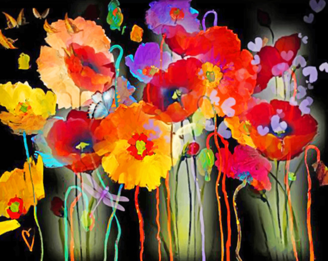 Artistic Poppies Paint by numbers