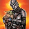 Baby Yoda And The Mandalorian paint by numbers