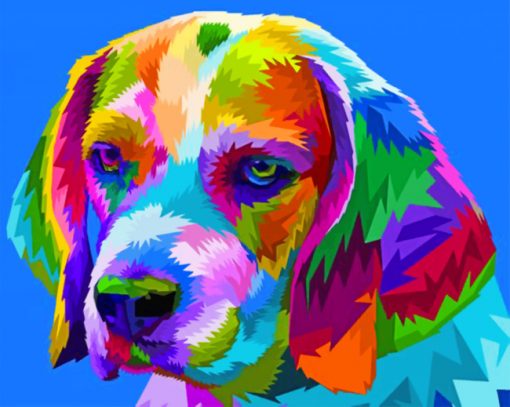 Colorful Beagle paint by numbers