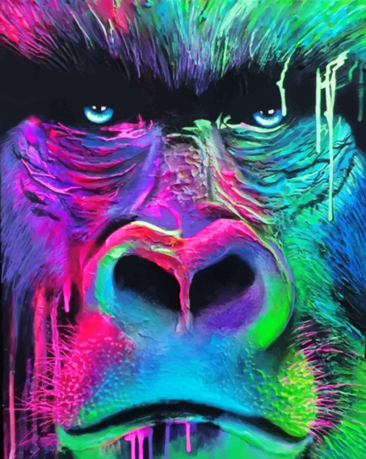 Colorful Gorilla Paint by numbers