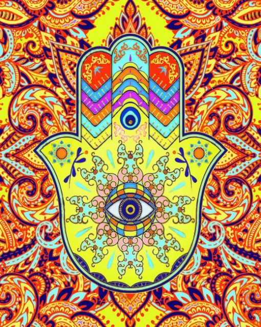 Colorful Hamsa Paint by numbers