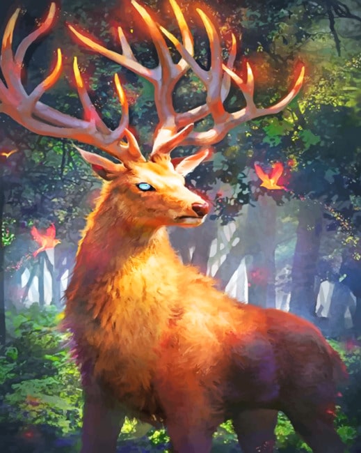 Fire Stag paint by number