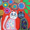 Folk Art Kitties Paint by numbers
