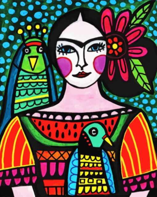 Folk Art Woman Paint by numbers