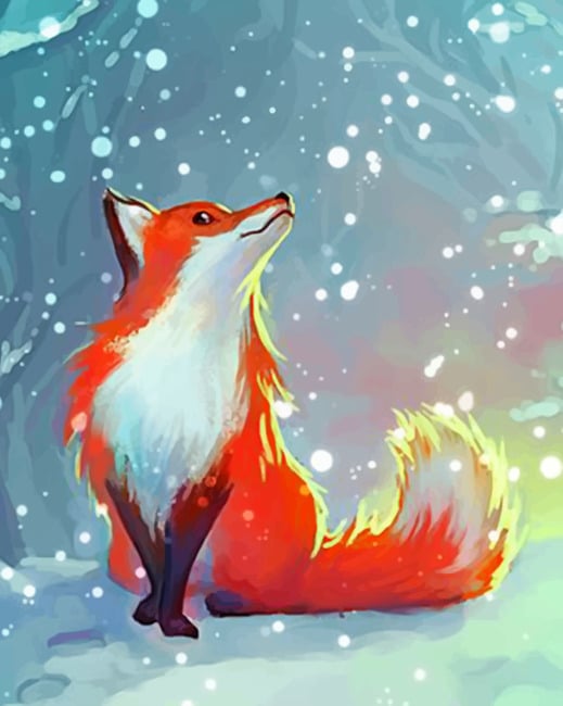 Fox Watching The Snow Paint by numbers