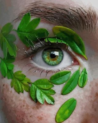 Green Aesthetic Eye Paint by numbers