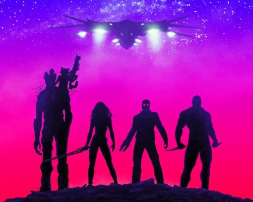 Guardians Of The Galaxy Silhouette Paint by numbers