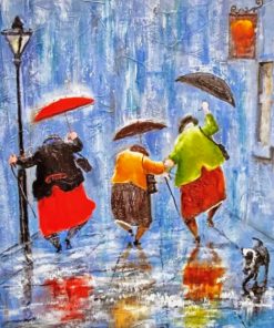 Happy Old Sisters On A Rainy Day Paint by numbers