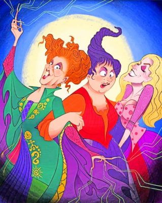 Hocus Pocus Cartoon - Paint By Numbers - Num Paint Kit