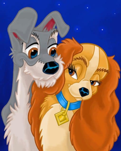 Lovely Lady And The Tramp paint by numbers