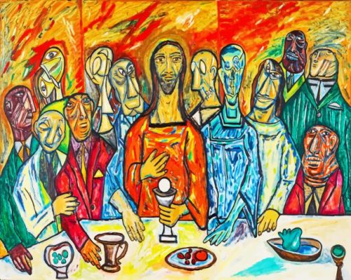 Abstract Last Supper - Paint By Numbers - Num Paint Kit