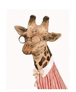 Nerdy Giraffe with Glasses Paint by numbers