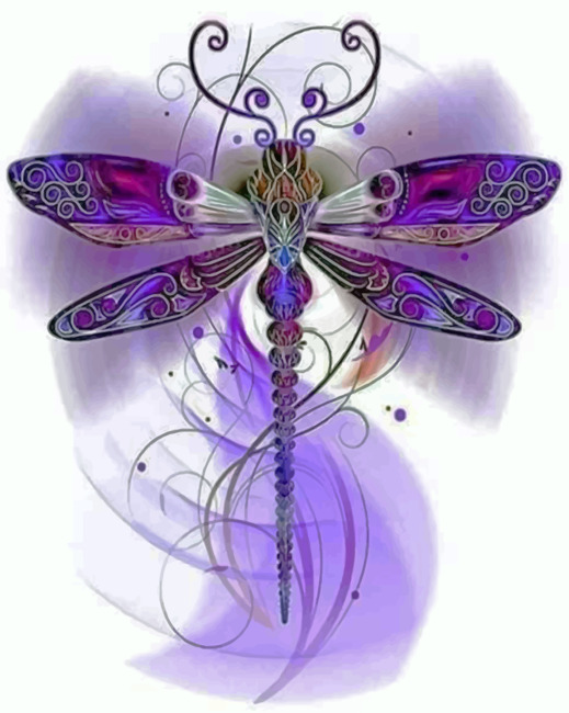 Purple Dragonfly Paint by numbers