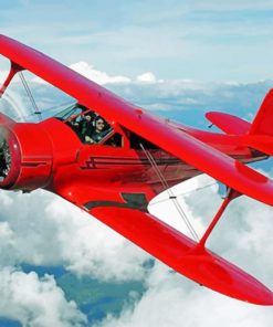 Red Airplane Paint by numbers