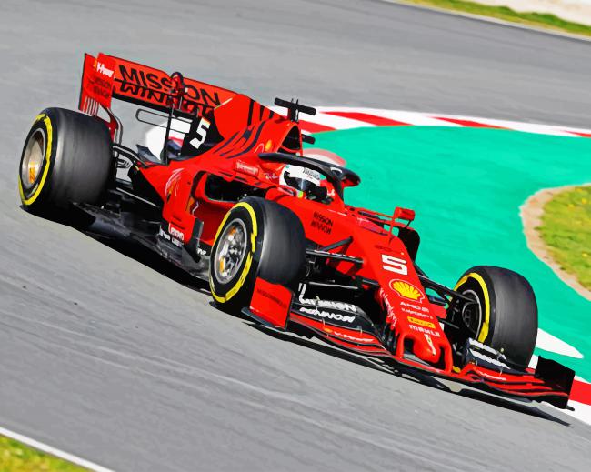 Red Formula One Paint by numbers