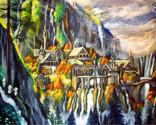 Rivendell And The Three Kodamas  Paint by numbers