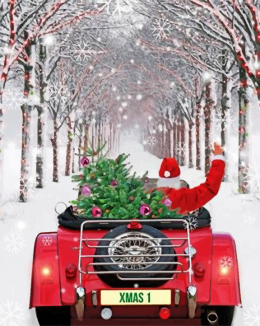 Santa Red Truck paint by numbers