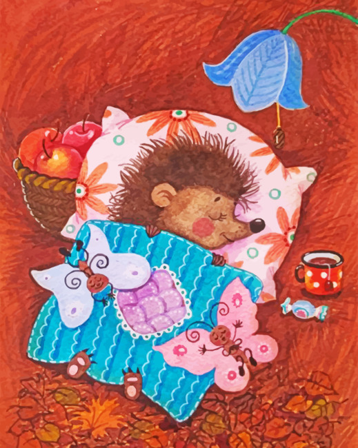 Sleepy Hedgehog paint by numbers
