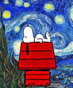 Snoopy Starry Night Paint by numbers