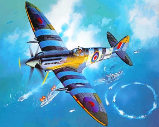 Spitfire Airplane Paint by numbers