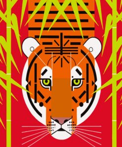 Tiger Charley Harper Paint by numbers