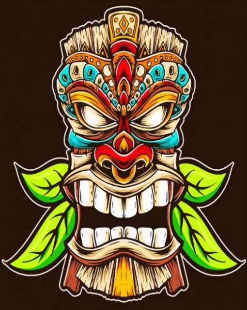 Tiki Mask Paint by numbers