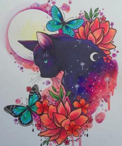 Aesthetic Cat Art Paint by numbers