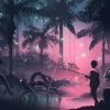 Dark Tropical Forest paint by numbers