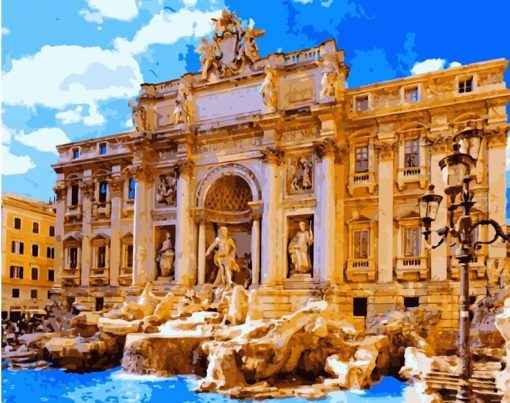 Roman Trevi Fountain Rome Paint by numbers