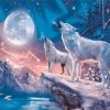 Northern Lights Wolves paint by numbers