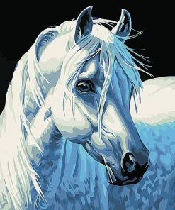 White Horse Portrait Paint by numbers