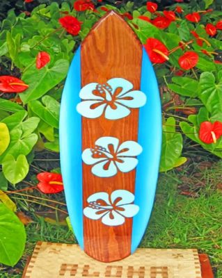 Aesthetic Surfboard - Paint By Number - NumPaint - Paint by numbers