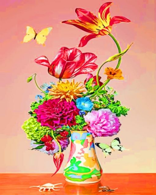 Colorful Ginger Jar Vase paint by numbers