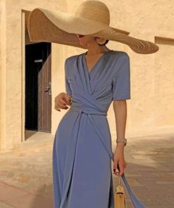 Aesthetic Woman Wearing A Big Sunhat paint by numbers